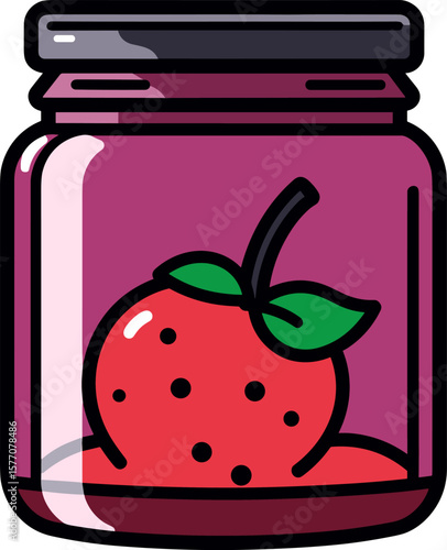 Strawberry Jam Jar: A Sweet Culinary Still Life