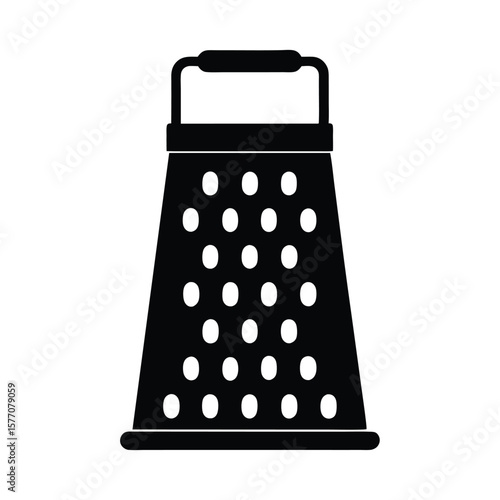 Black silhouette of a four sided kitchen grater isolated on white background