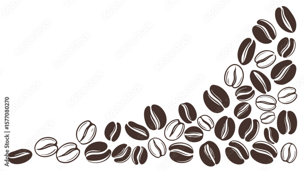 Obraz premium Coffee beans vector illustration for cafe menu design and coffee shop promotion with caffeine aroma concept