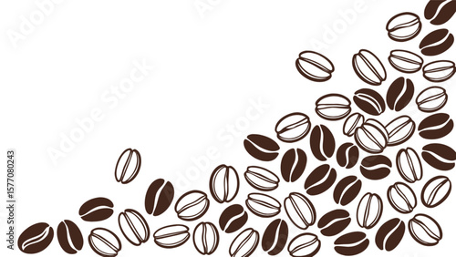 Coffee beans vector illustration for cafe menu design and coffee shop promotion material and background 100