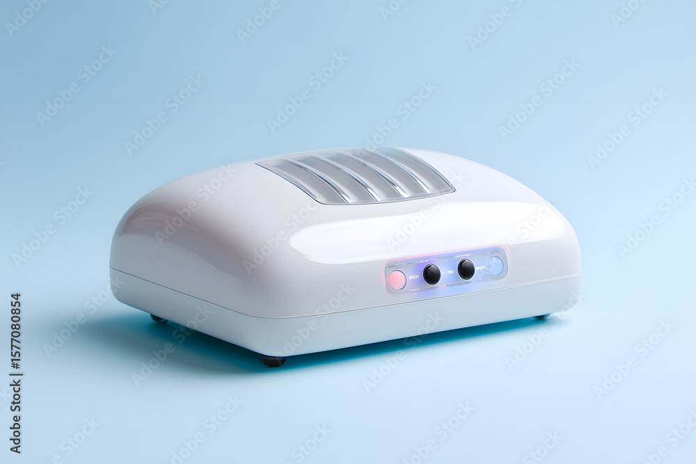 LED nail curing lamp, isolated on white. Professional UV device for gel nails and manicure treatments. LED nail curing lamp, isolated on white. Professional UV device for gel nails and manicure treatments.
