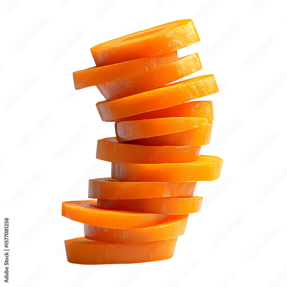Vibrant Carrot Slices A Fresh Appetising Visual isolated on transparent background Vibrant Carrot Slices A Fresh Appetising Visual isolated on transparent background