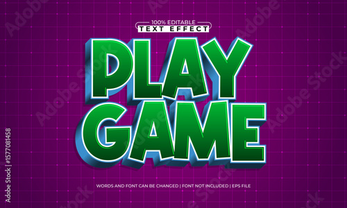 play game editable text effect with a kids and play text style