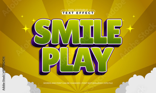 smile play editable text effect with a kids and play text style