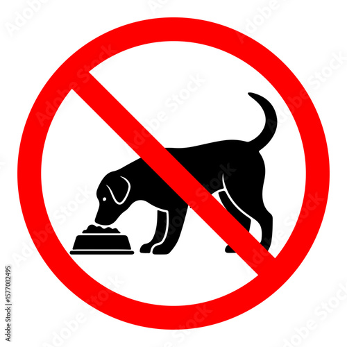 no feed the dog icon sign symbol, no feeding animals sign, isolated on white background
