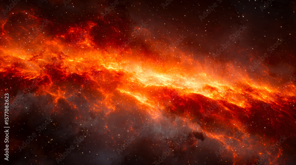 Fototapeta premium Stunning depiction of a fiery cosmic explosion in deep space