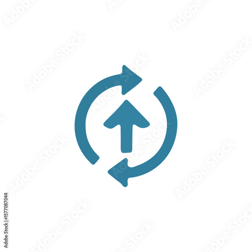 Blue circle arrow icon for business and web design, symbolizing upload, refresh, or direction Free Download Blue circle arrow icon for business and web design, symbolizing upload, refresh, or direction - GFXLoad