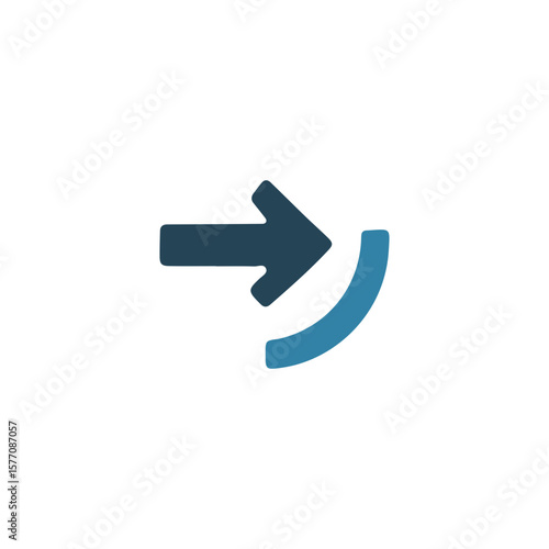 Simple arrow icon indicating transition or redirection.