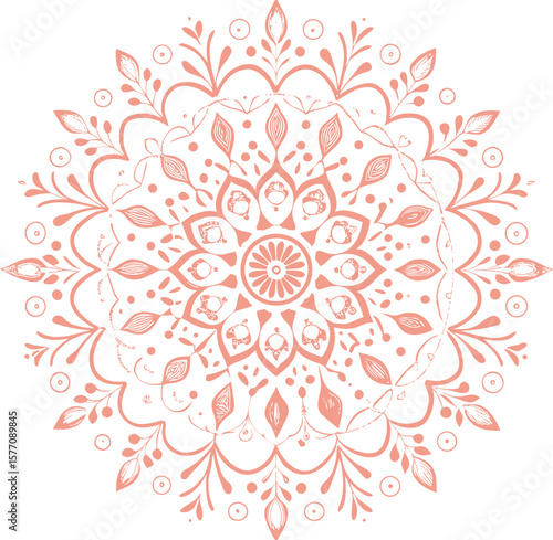 Decorative floral mandala vector with an ornate round lace pattern, perfect for oriental seamless design and vintage art illustration