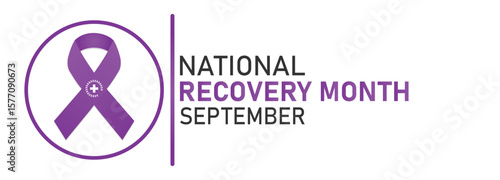 National Recovery Month September Purple Ribbon Awareness