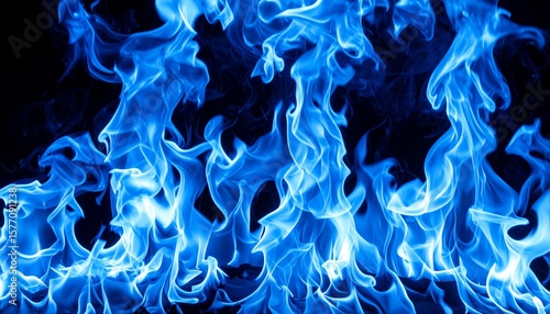 青い炎. Blue Flames. AI generated.