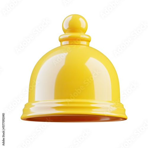 Vibrant yellow notification bell icon with smooth cartoonish style