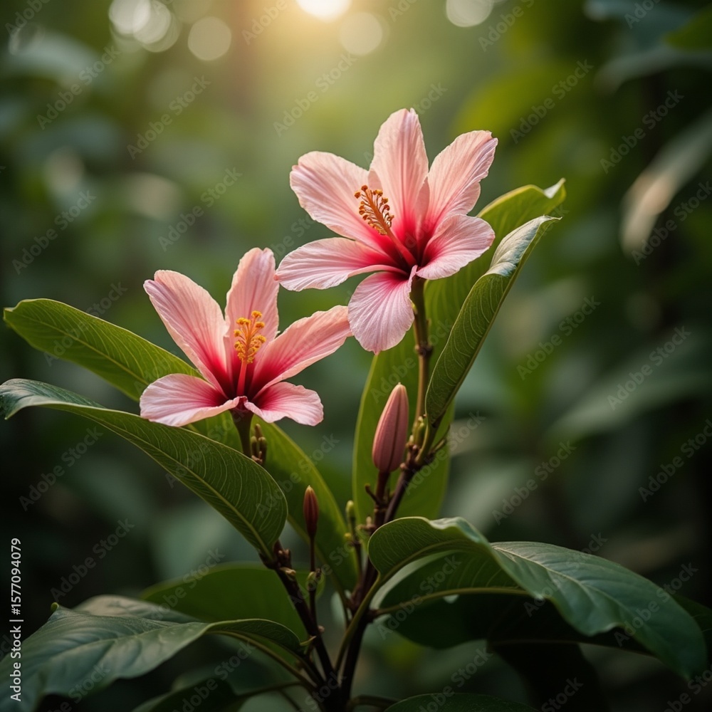 Fototapeta premium pink and white flower,Sri Lankan Flora Bloom