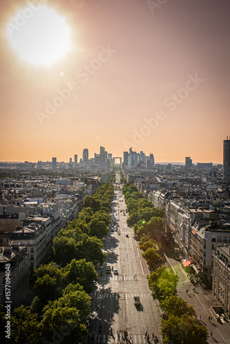 sunset over the city Paris