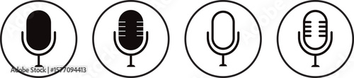 Microphone icon set. Simple microphone icon, website design, Illustration Icon sign,
