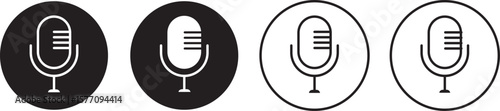 Microphone icon set. Simple microphone icon, website design, Illustration Icon sign,
