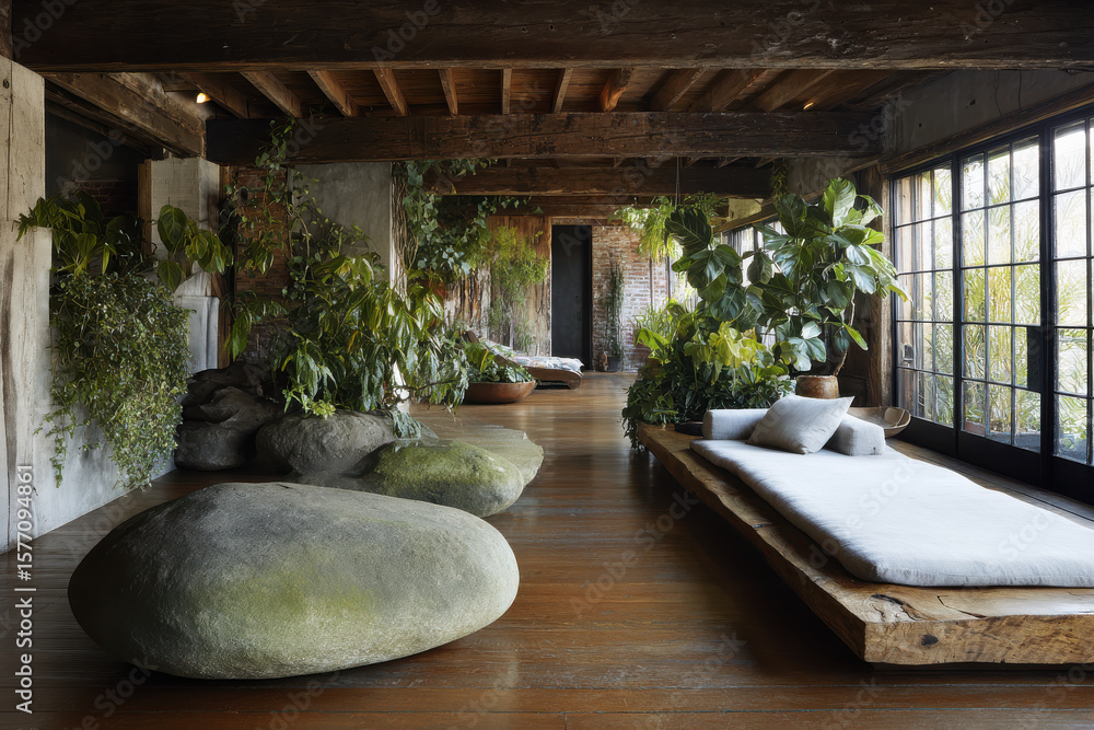 Fototapeta premium latest trends in interior design for emphasize sustainability and ecofriendly materials