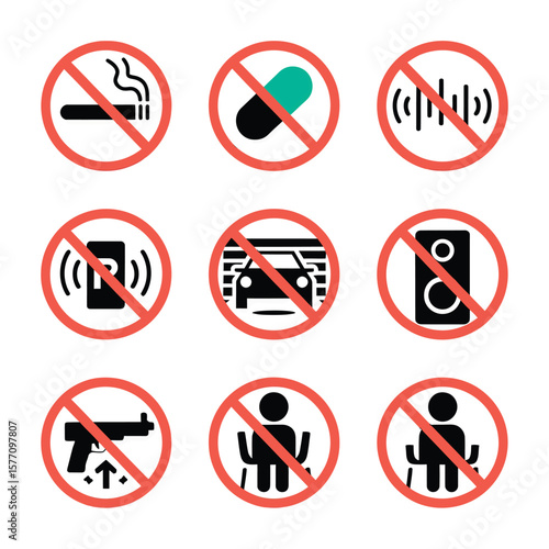 Free Download vector street elements and tools icons include traffic light road sign car police officer other     
 - GFXLoad