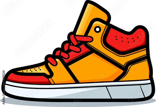 Vibrant Sneaker Illustration: A Stylish Footwear Design