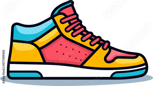 Vibrant Cartoon Sneaker: A Stylish Athletic Footwear Icon