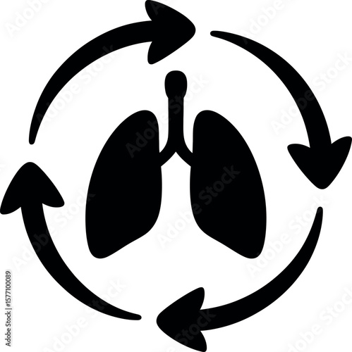 Breathwork Diagrams silhouette on white background