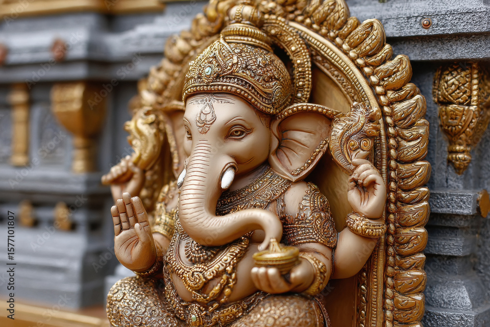 Fototapeta premium ganesh chaturthi concept beautiful statue of lord ganesha