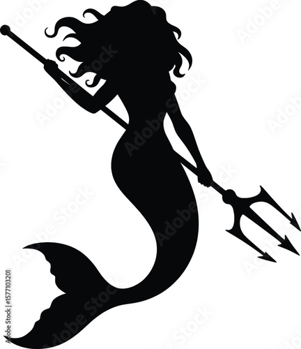Vector Pirate Adventure with a Mermaid in Graphic Design Illustration