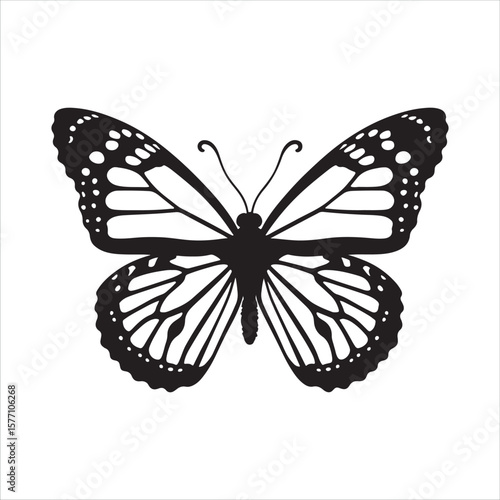 Butterfly Silhouette Vector - Elegant Insect Wing Design