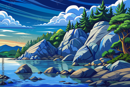 Gentle ripples on the calm surface of Lake Placid in North Elba, New York, USA. Peaceful lake scene, natural beauty, outdoor tranquility, scenic landscape