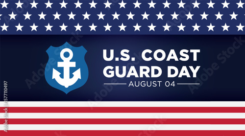 United States Coast Guard Poster with American Flag for National Celebration
