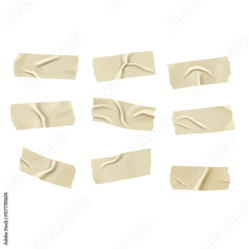 Wallpaper Mural Nine Beige Adhesive Tape Pieces on Transparent Backdrop Sticky Texture on transparent background Torontodigital.ca