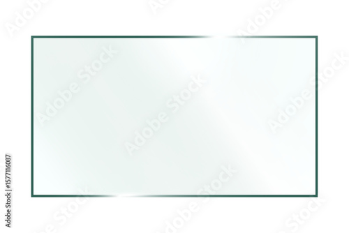 A clean transparent glass pane vector png. a simple rectangular frame. Clean glass, transparent surface, and simple design