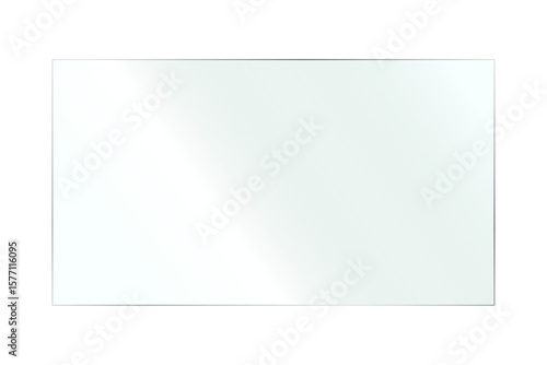 clear transparent glass sheet with soft light reflection.