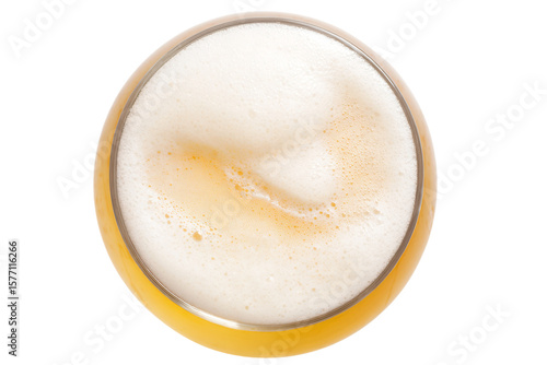 a glass of beer with foam on top