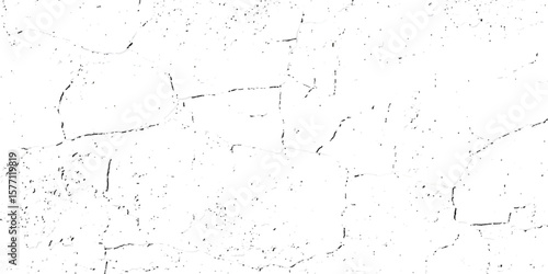 "Grunge cracked texture on white background with black fracture lines and speckles. Perfect for vintage effects, aged surfaces, abstract design, backgrounds, and distressed graphic projects"