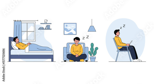 Restful state visualization depicting relaxation and calm tranquility