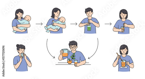 Instructions for preparing and consuming a beverage from a container