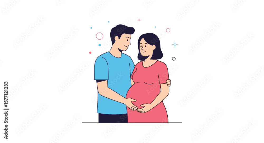 Loving couple expecting a baby together embracing parenthood journey ahead Loving couple expecting a baby together embracing parenthood journey ahead