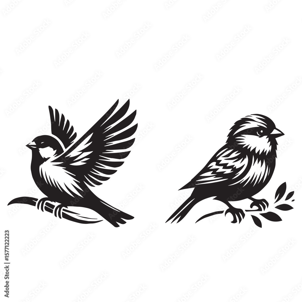 Fototapeta premium sparrow set silhouette tattoo,sparrow silhouette flying ,sparrow silhouette pictures ,jack sparrow set silhouette