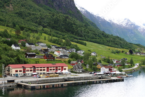 The cruise terminal of Olden, a village in Vestland county, Norway