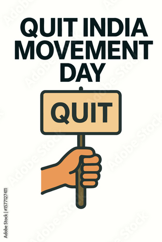 quit india movement vector, quit india movement day design, indian independence struggle, quit india