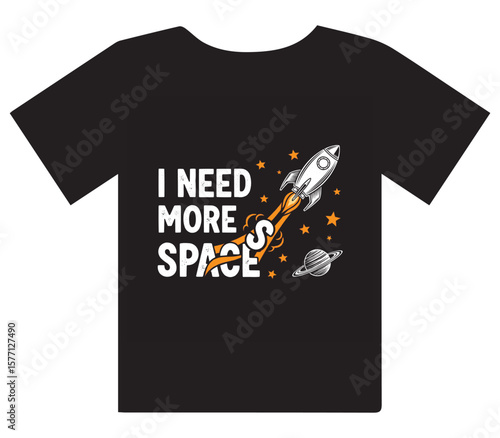 Blast off to adventure with this cool rocket and planet graphic tee design!