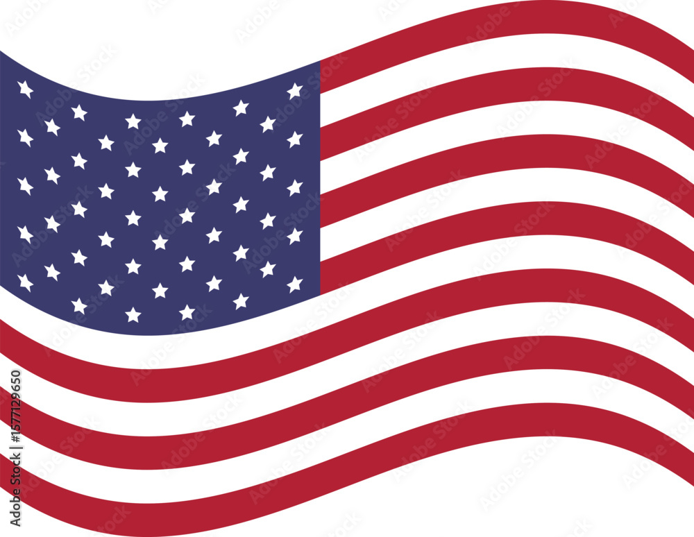 Fototapeta premium American Flag Icon USA Independence Day Patriotic Symbol Vector Illustration