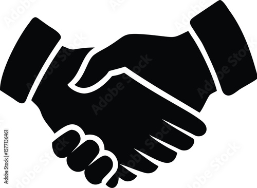 Two hands shaking in agreement handshake business