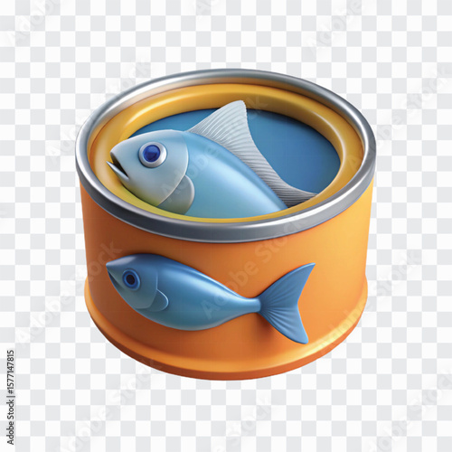 3D Canned Fish Icon | Seafood Packaging Illustration