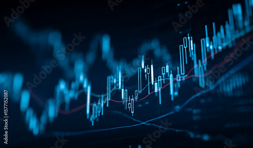 Digital Market Pulse  A sleek  glowing blue financial chart displaying candlestick patterns and line graphs   symbolic of real-time market analysis and digital trading intelligence.