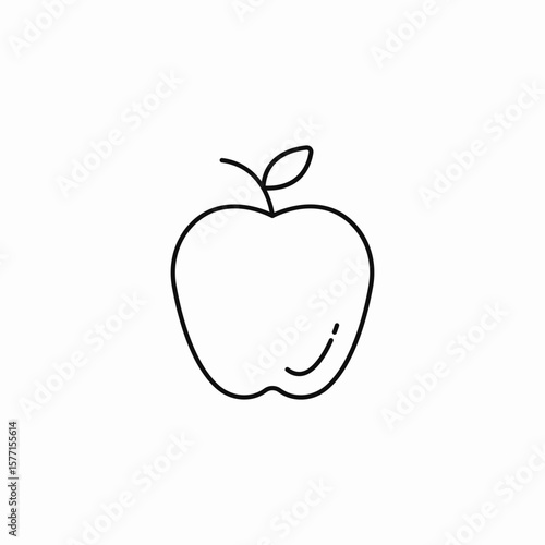 red fruit apple icon sign vector