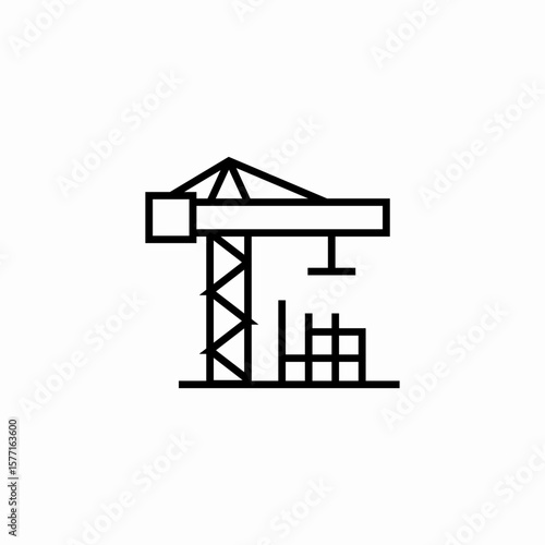 construction crane building icon sign vector