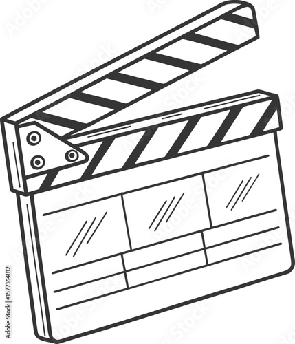 🎬 Isolated movie clapper board on a white background, ready for action in film production