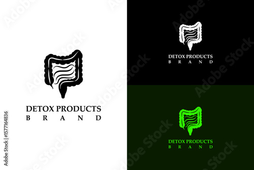 intestine formed by a winding curved path vector illustration, logo for body health, wellness, organ health, toxin removal, botanical detox, natural, organic, detox products brand, and more